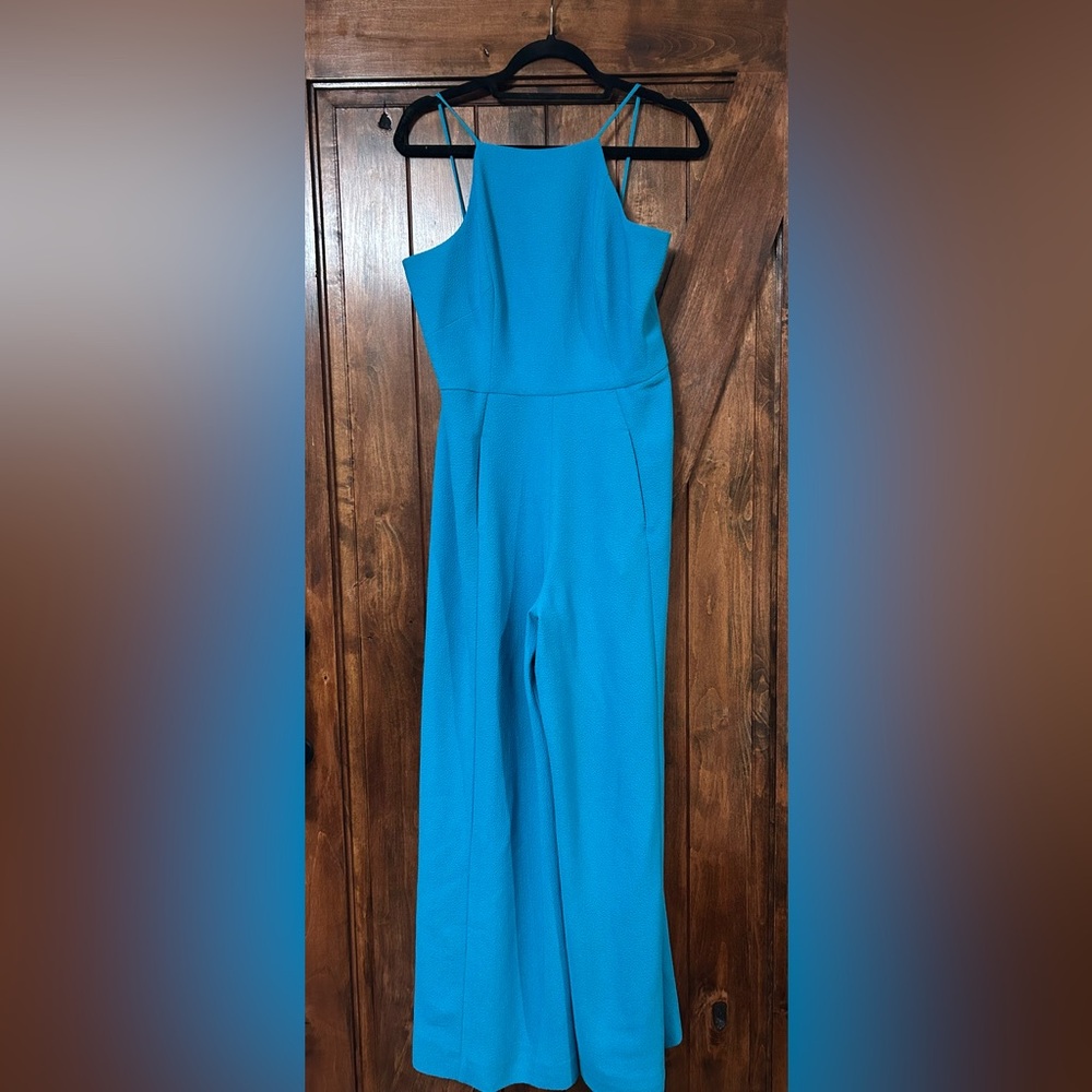 Black Halo Joaquin Wide-Leg Jumpsuit in Sea Color